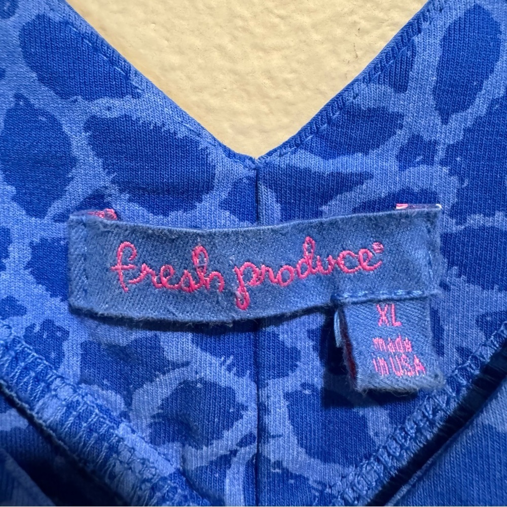 Fresh Produce Blue Patterned Floral Stretch Sleeveless Dress Beach XL - Picture 6 of 7